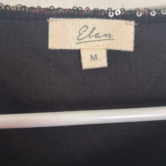 Elan Black Top with Silver Sequin Trim - Picture 2 of 6